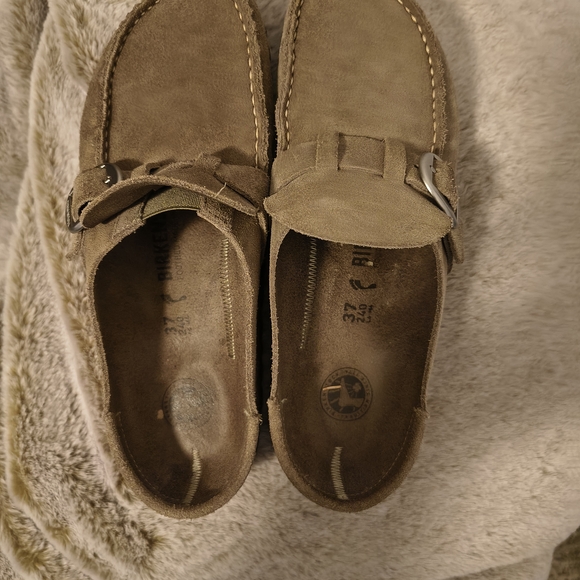 Birkenstock Brown Suede Slip-On Loafers - Picture 2 of 5
